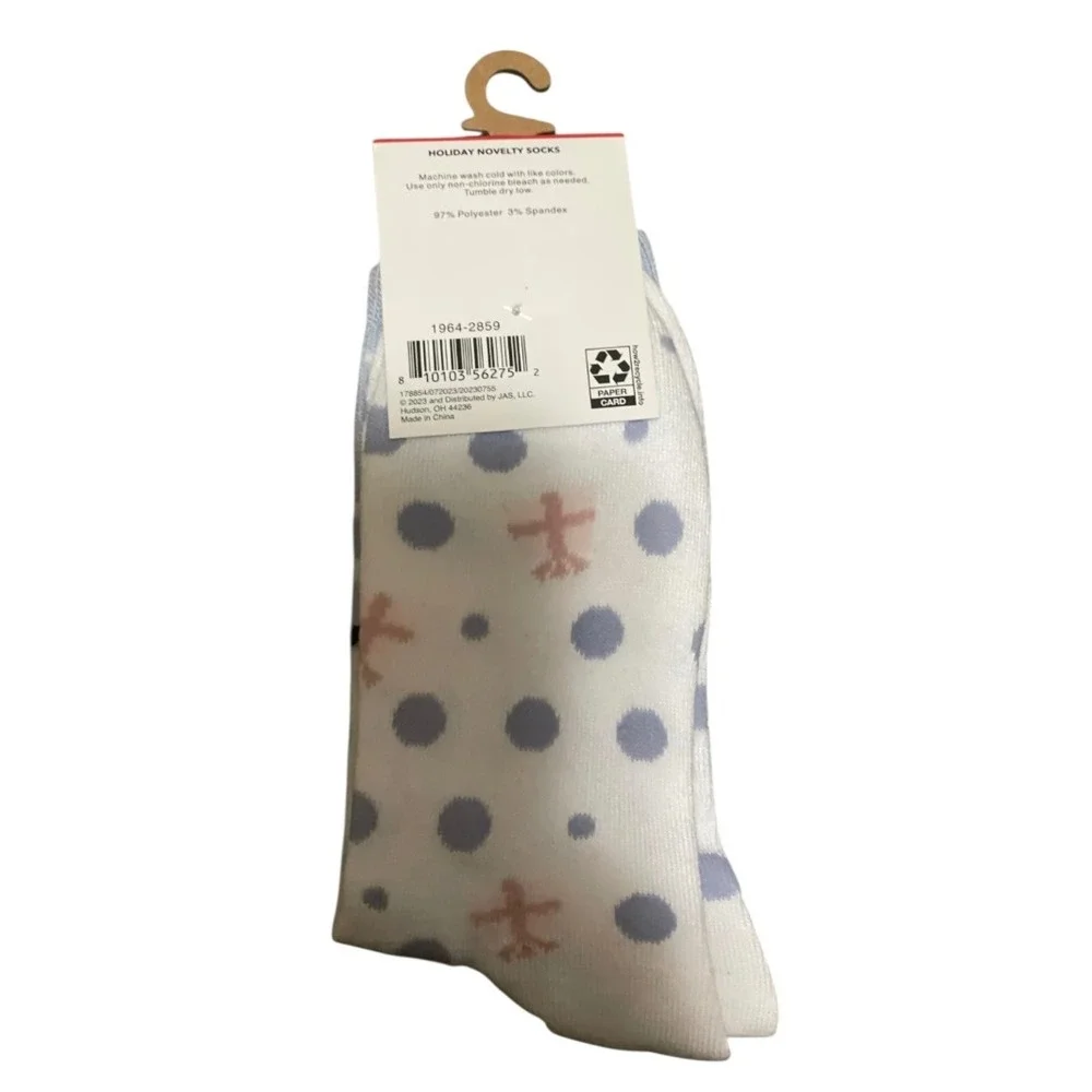 Happy Holiday Novelty Socks‎ Womens Cat Merry Catmas Winter Snow Gift